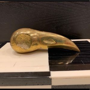 Brass raven skull object